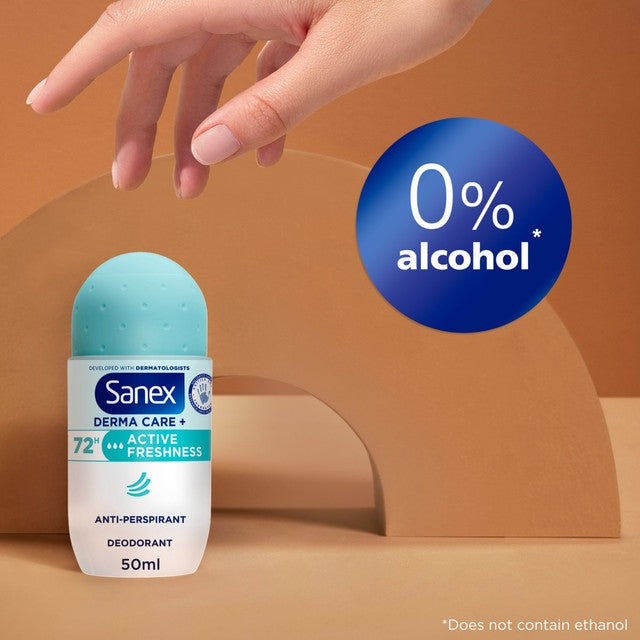 Sanex Derma Care+ Active Freshness antiperspirant roll-on deodorant 50ml (British brand)