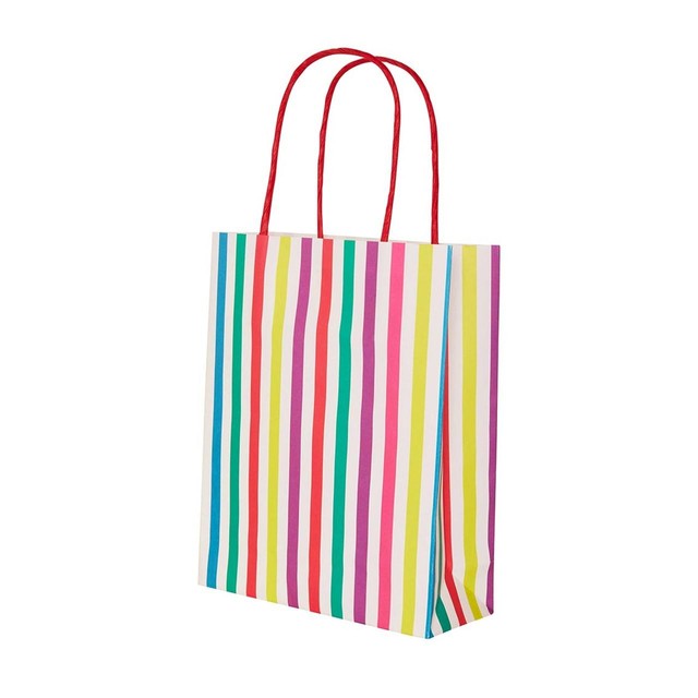 Talking Tables striped rainbow party bags 8 per pack (British brand)