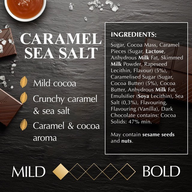 Lindt Excellence Dark Caramel Sea Salt Chocolate Bar 100g, UK version