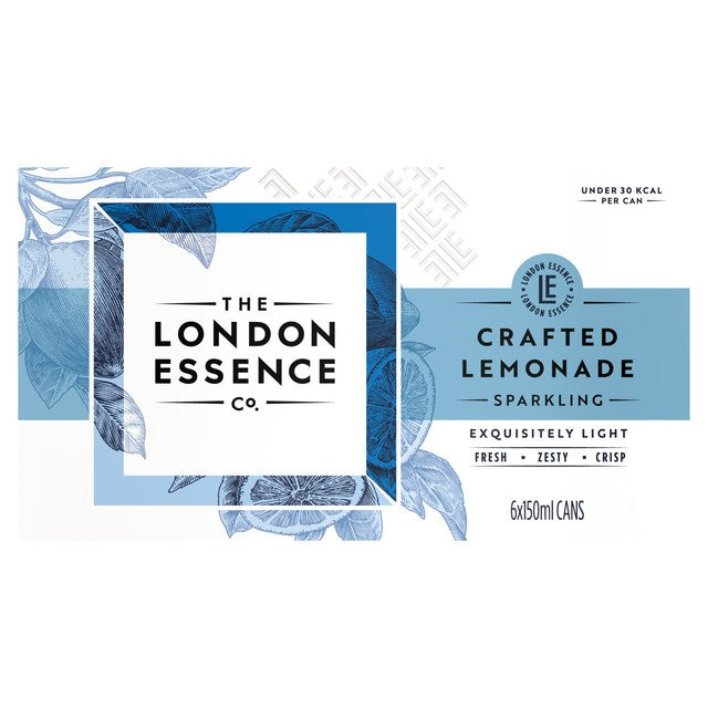London Essence Co. lemon flavoured soda drink 6 x 150ml cans, UK version