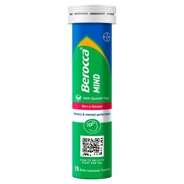 Berocca Mind Berry effervescent tablets 15 tablets - British product
