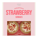 M&S Strawberry & Cream Sundaes 4 x 47g, imported from the UK