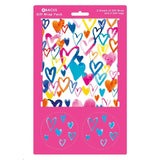 Abacus Hearts gift wrap sheets and tags pack, UK version