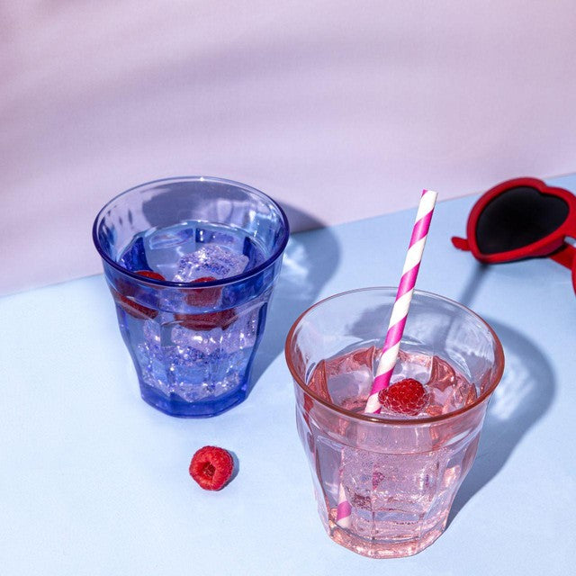 Duralex Picardie pink glass tumbler set 250ml - British product
