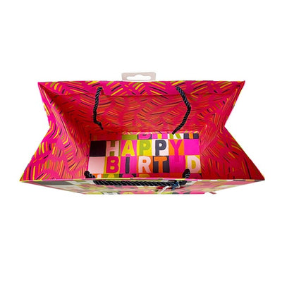 M&S Deva Designs Sac cadeau moyen rose fluo pour anniversaire - Acheter en ligne chez McGrocer