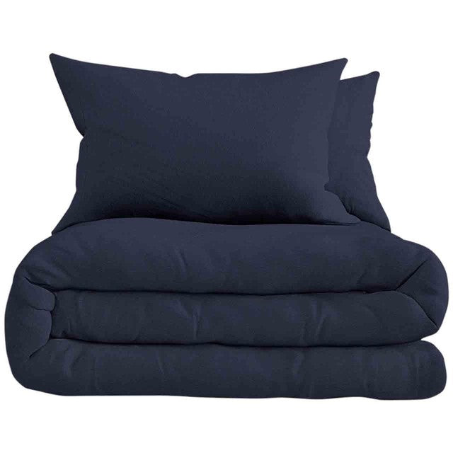 M&S pure brushed cotton bedding set king midnight navy, imported from the UK