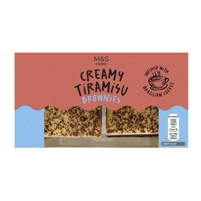 M&S Tiramisu brownie dessert 190g, imported from the UK