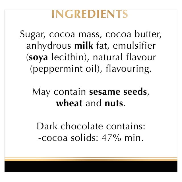 Lindt dark mint chocolate bar 100g, UK version