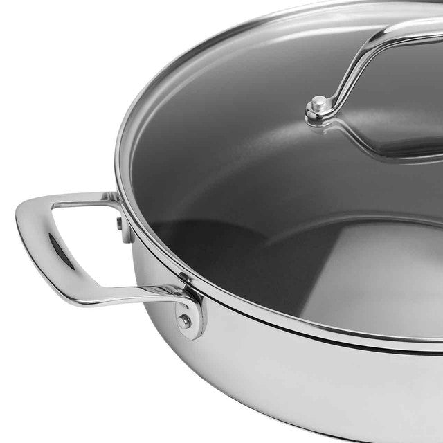 M&S stainless steel non-stick sauté pan 28cm 4L capacity, imported from the UK