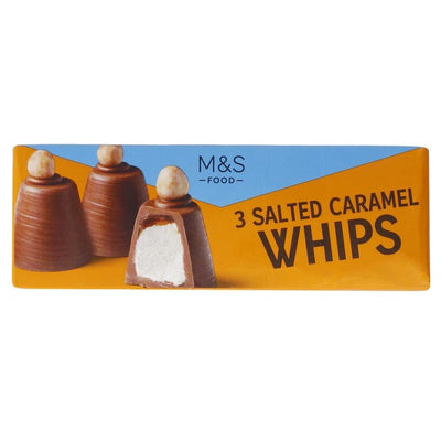 M&S 3 Salt Karamell Whips Melkesjokolader 85g