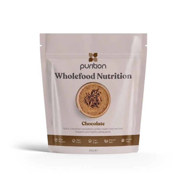 Purition cocoa wholefood nutrition powder 250g, imported from the UK