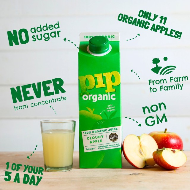 Pip Organic cloud apple juice 1L, imported from the UK