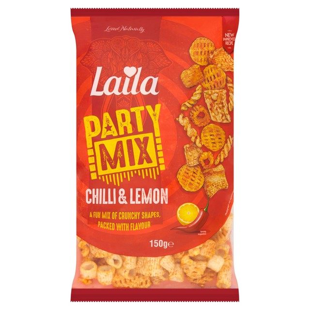Laila Party Mix Chilli & Lemon 150g savoury snack, UK version