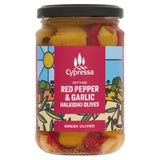 Cypressa Pitted Halkidiki Olives Red Pepper Garlic 315g - British product