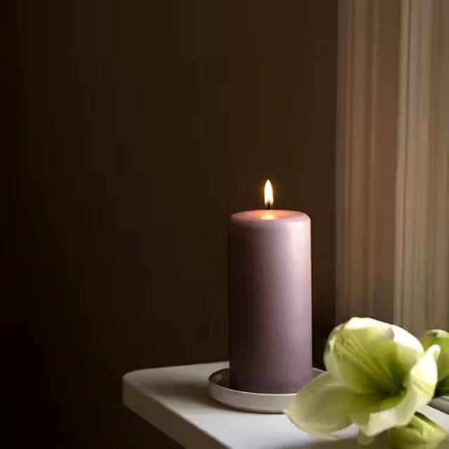 Liljeholmens pressed pillar stearin candle mallow 68x150mm, UK version