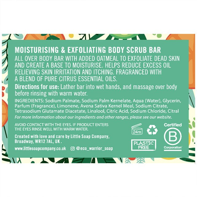 Little Soap Company Eco Warrior Body Scrub Bar 100g - British product