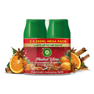 Sainsburys Air Wick Mulled Wine Freshmatic Autospray Twin Refill Air Freshener 2x250ml- Buy online at McGrocer