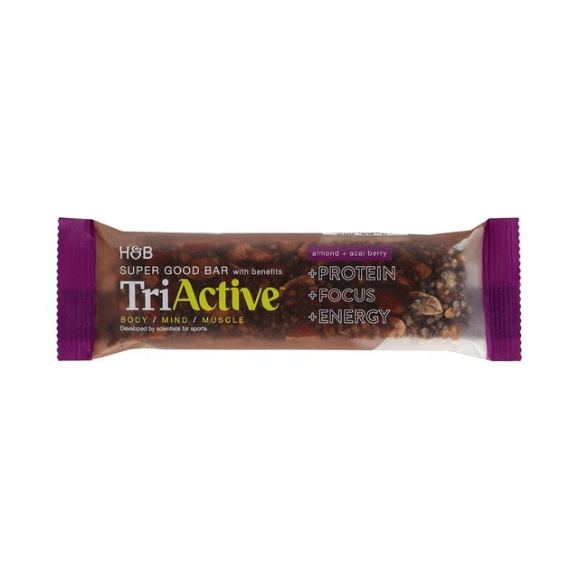 Holland & Barrett protein bar almond and acai berry 50g (British brand)