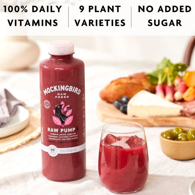 Mockingbird juice blend beetroot strawberry pomegranate 750ml, imported from the UK