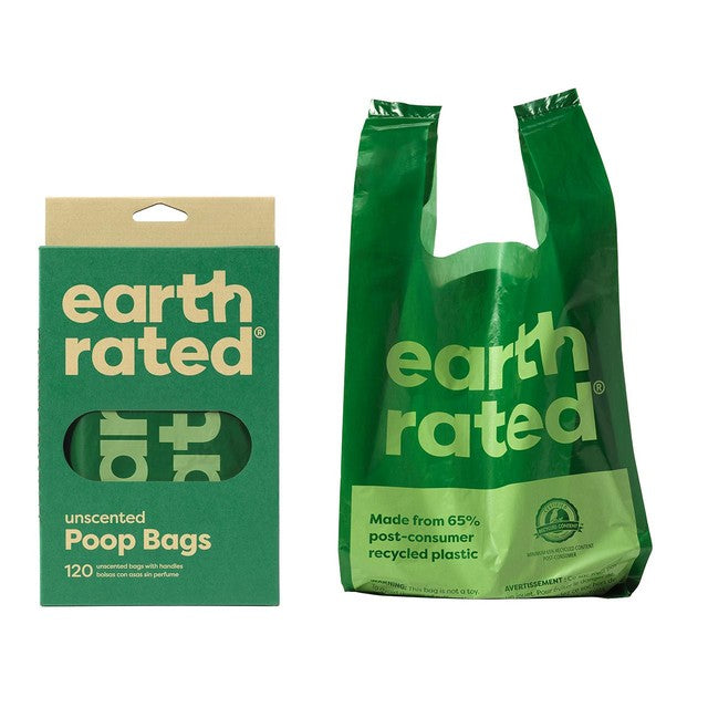 Earth Rated Dog Poop Bags Unscented 120 Pack - UK Stock