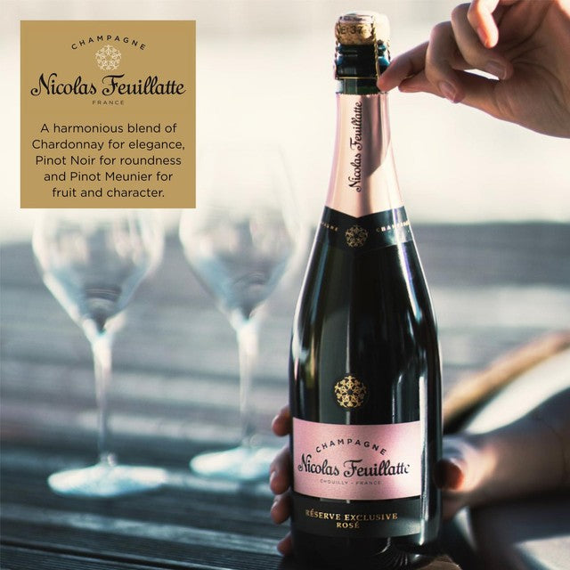 Nicolas Feuillatte Rosé Champagne 75cl, imported from the UK