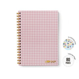 Pukka Pad Carpe Diem B5 notebook with Pink Check design, imported from the UK