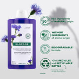 Klorane anti-yellowing shampoo with organic centaury 400ml, UK version