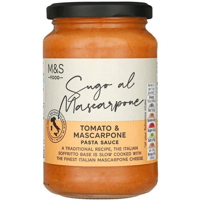 M&S tomato and mascarpone pasta sauce 340g, imported from the UK