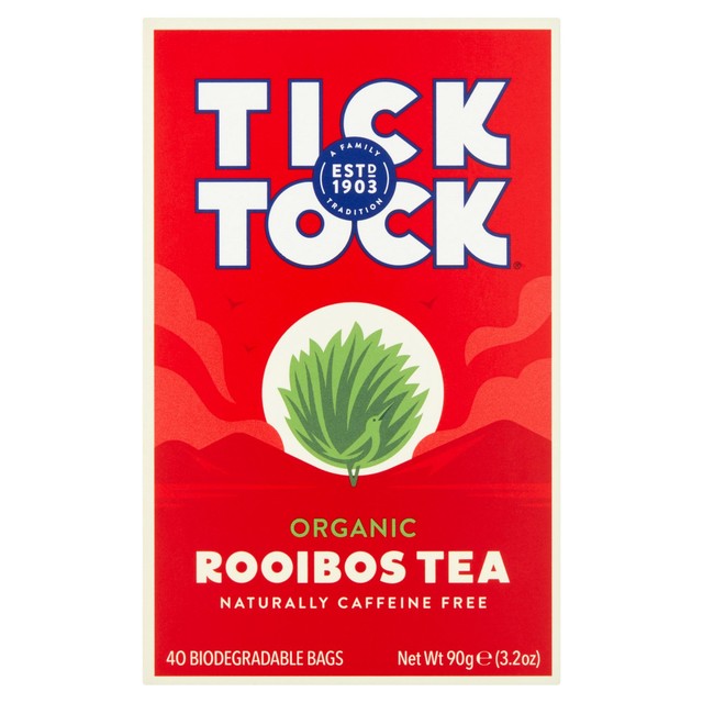 Tick Tock rooibos redbush tea bags 40 pack (British brand)