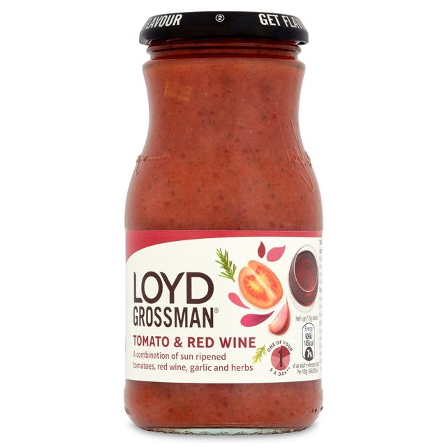 Loyd Grossman tomato and red wine pasta sauce 350g, UK version