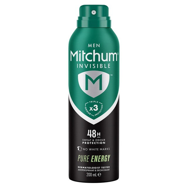 Mitchum Invisible Pure Energy Anti-Perspirant Deodorant Spray 200ml, imported from the UK