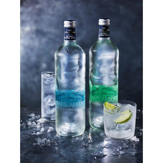 M&S sparkling natural mineral water 750ml, imported from the UK
