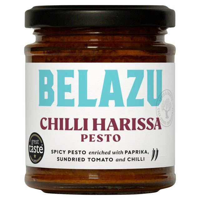 Belazu chilli harissa pesto sauce 165g - British product