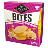 Jacob's Bites mature cheddar and onion cracker bites 125g, UK version