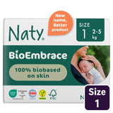 Naty BioEmbrace nappies Size 1 (2-5kg), imported from the UK