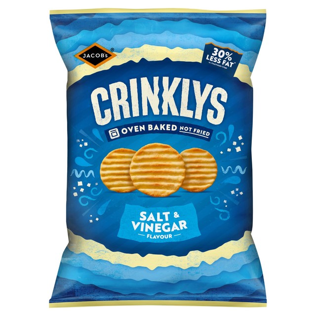Jacob's Crinklys salt and vinegar snack biscuits 150g, UK version