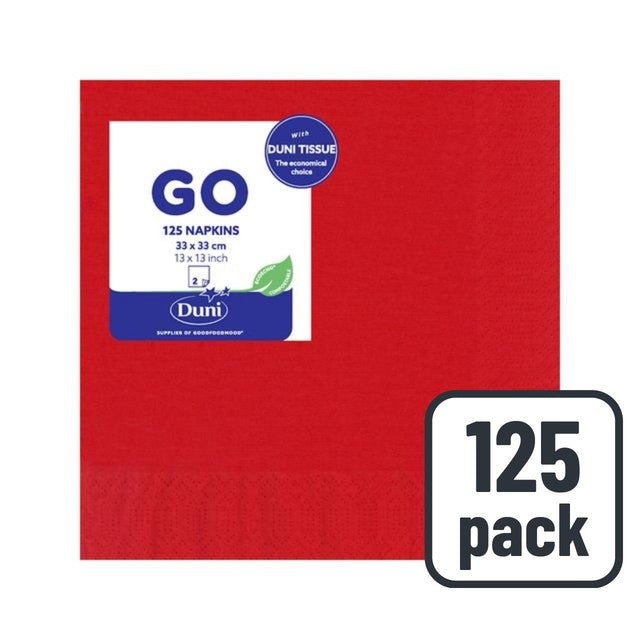 Duni red compostable 2 ply paper napkins 125 pack, imported from the UK