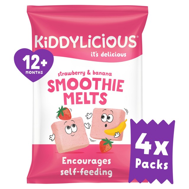 Kiddylicious strawberry and banana smoothie melts baby snacks 24g, UK version