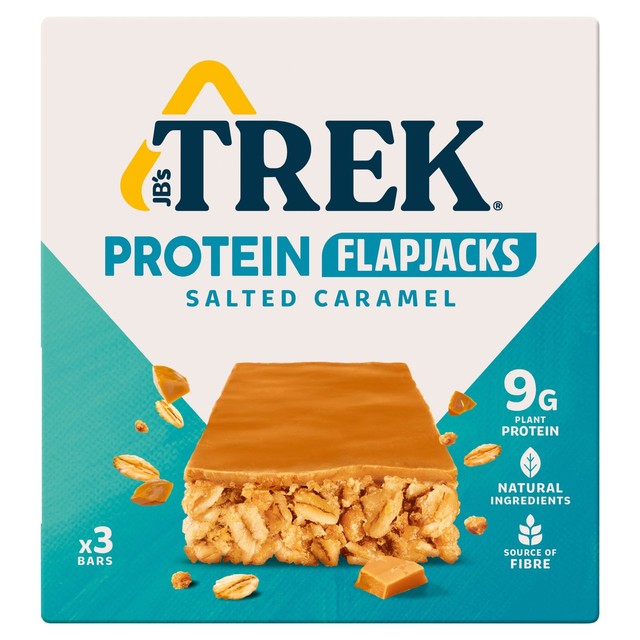 Trek salted caramel protein flapjack bars 3 x 50g (British brand)