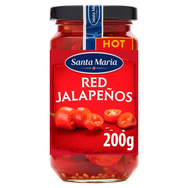 Santa Maria red jalapeno pickled peppers 200g (British brand)
