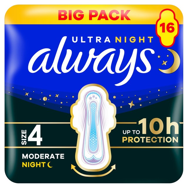 Always Ultra Secure Night Sanitary Towels Size 4 - British product