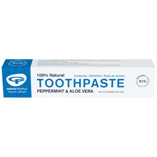 Green People toothpaste peppermint & aloe vera vegan 50ml, UK version