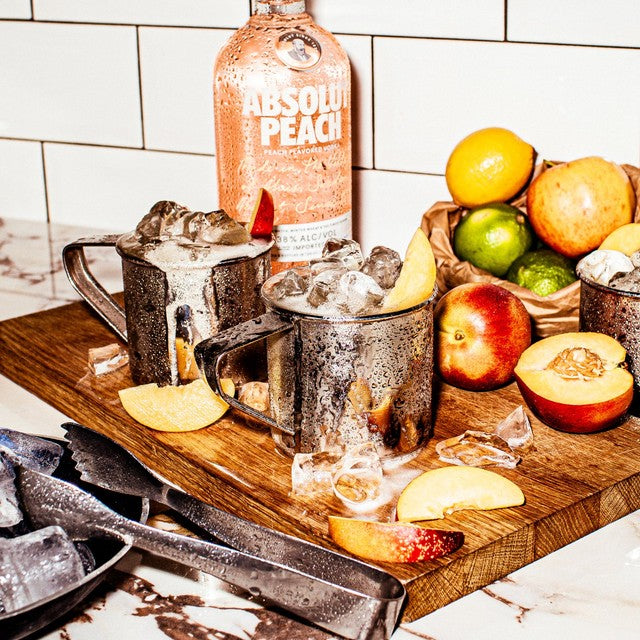 Absolut peach flavoured vodka - British product