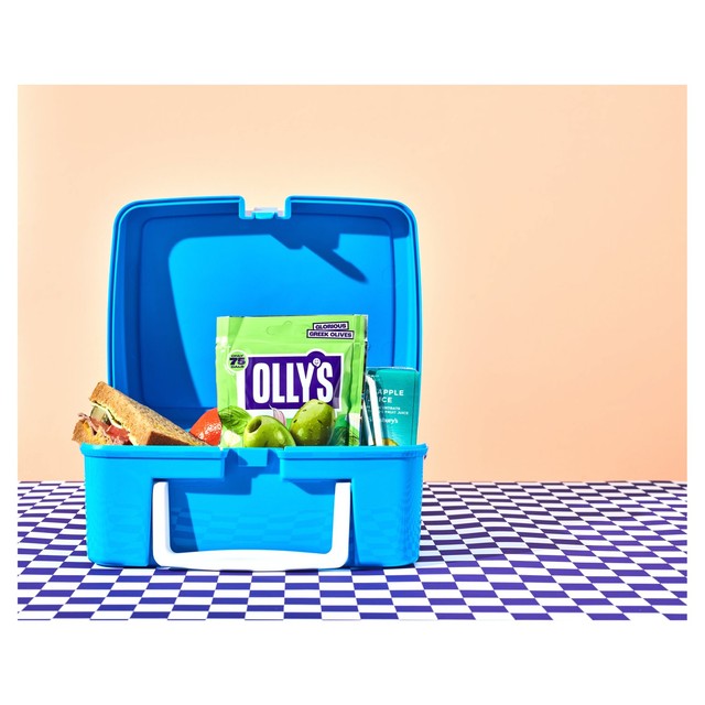 Olly's basil garlic pitted green olives 50g, imported from the UK