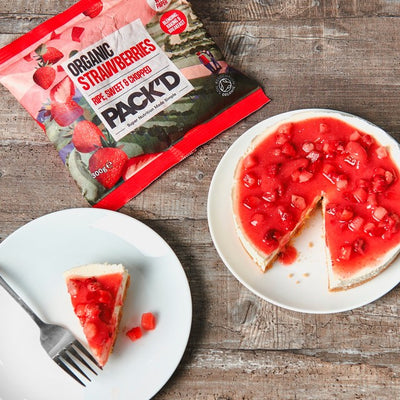 Pack'd Bio & reife gewürfelte Erdbeeren gefrorene Frucht 300g
