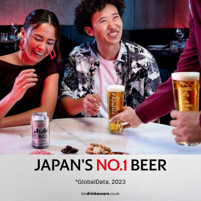 Asahi Super Dry Lagerbier, 6 x 330 ml Dosen – Britisches Produkt