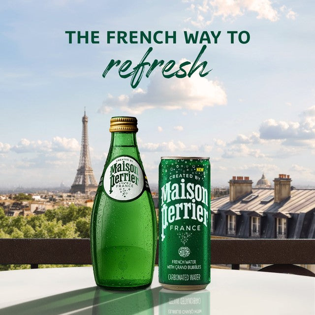 Maison Perrier plain sparkling water glass bottle - (British brand)