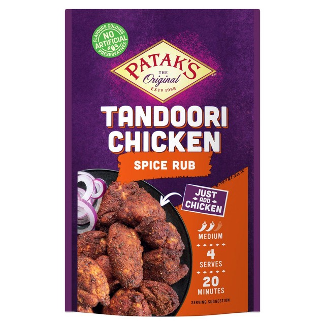 Pataks Tandoori Chicken Spice Rub, imported from the UK