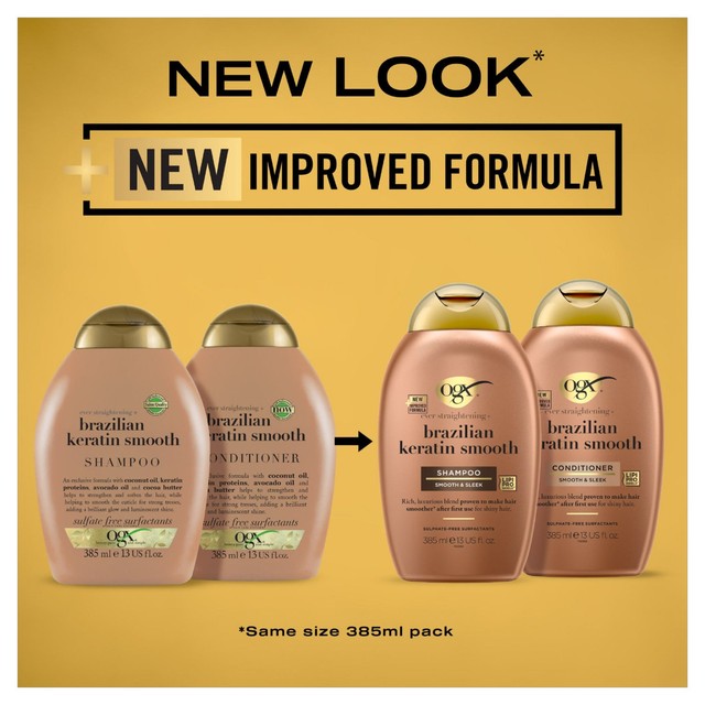 OGX Brazilian Keratin Smooth conditioner 385ml, imported from the UK