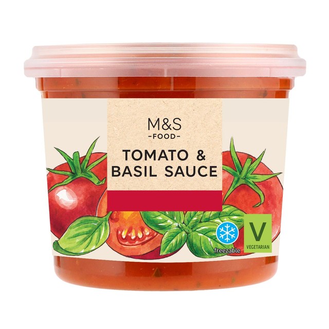 M&S tomato and basil sauce 350g, imported from the UK